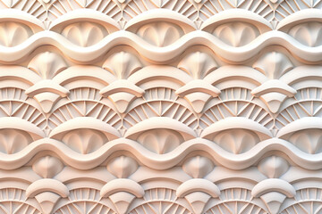 Poster - Sophisticated abstract 3d pattern. Japanese and Scandinavian style. Background image. Created with Generative AI technology.