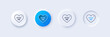 Kiss me line icon. Neumorphic, Blue gradient, 3d pin buttons. Sweet heart sign. Valentine day love symbol. Line icons. Neumorphic buttons with outline signs. Vector