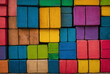 diversity colorful wooden blocks multicolored background