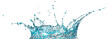 Liquid splash with glittering confetti isolated on white background.