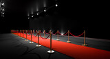 Fototapeta  - red carpet event entrance with velvet ropes