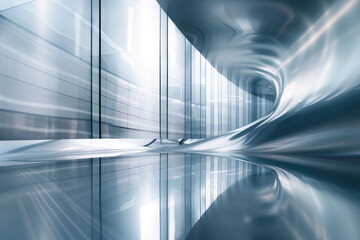 Poster - Abstract background with reflections and caustics. Hi-tech. Futuristic background image. Created with Generative AI technology.