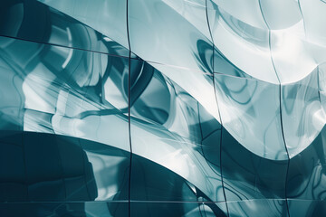 Poster - Abstract background with reflections and caustics. Hi-tech. Futuristic background image. Created with Generative AI technology.