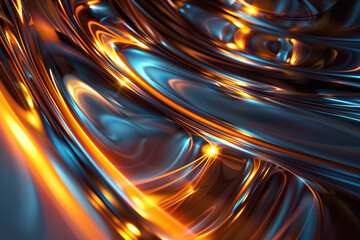 Poster - Abstract background with reflections and caustics. Hi-tech. Futuristic background image. Created with Generative AI technology.
