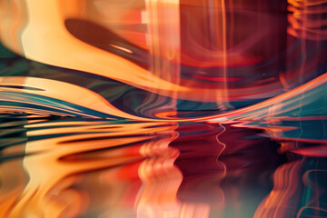 Poster - Abstract background with reflections and caustics. Hi-tech. Futuristic background image. Created with Generative AI technology.