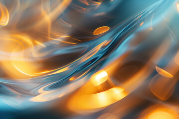 Poster - Abstract background with reflections and caustics. Hi-tech. Futuristic background image. Created with Generative AI technology.