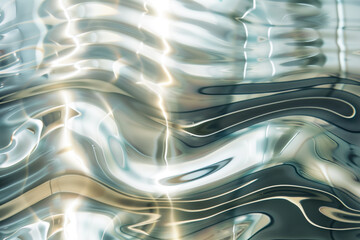 Poster - Abstract background with reflections and caustics. Hi-tech. Futuristic background image. Created with Generative AI technology.