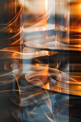 Poster - Abstract background with reflections and caustics. Hi-tech. Futuristic background image. Created with Generative AI technology.