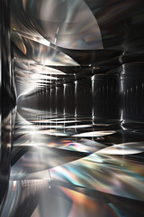 Poster - Abstract background with reflections and caustics. Hi-tech. Futuristic background image. Created with Generative AI technology.