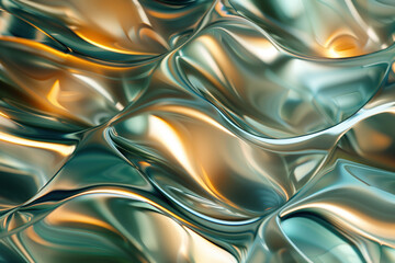 Poster - Abstract background with reflections and caustics. Hi-tech. Futuristic background image. Created with Generative AI technology.