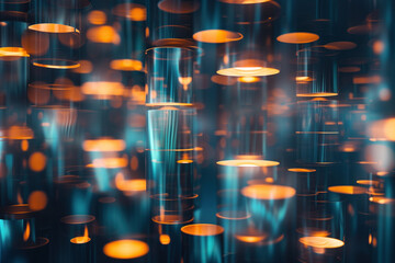 Poster - Abstract background with reflections and caustics. Hi-tech. Futuristic background image. Created with Generative AI technology.