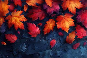 Wall Mural - leaves falling in the wind professional advertising food photography