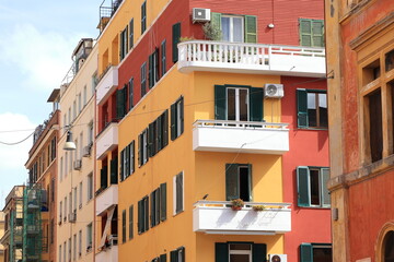 Wall Mural - Colorful Testaccio Residential Building in Rome, Italy