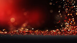 Fototapeta  - Red glitter vintage lights background. defocused