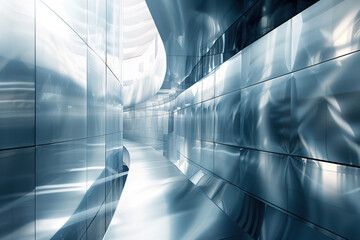 Poster - Abstract background with reflections and caustics. Hi-tech. Futuristic background image. Created with Generative AI technology.