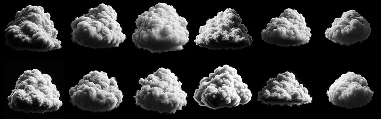 Wall Mural - a lone cloud illuminated against a stark black sky