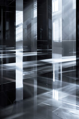 Poster - Abstract background with reflections and caustics. Hi-tech. Futuristic background image. Created with Generative AI technology.