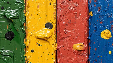 Fototapete - Paint a festive St. Patricks Day abstract with bold splashes of green and pops of orange, capturing the energy and