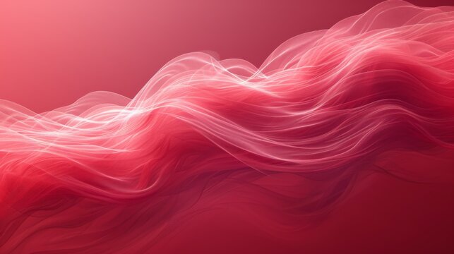 Paint a serene Valentines Day abstract with flowing lines and gentle curves, representing the unity and connection between two hearts.