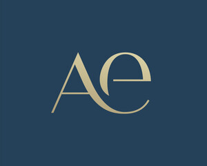 Wall Mural - AE letter logo icon design. Classic style luxury initials monogram.