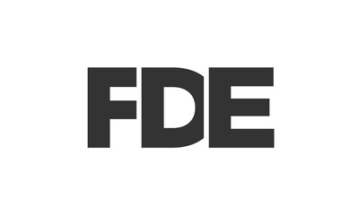 Poster - FDE logo design template with strong and modern bold text. Initial based vector logotype featuring simple and minimal typography. Trendy company identity.