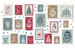 Advent calendar, Christmas Stamps, mail, postcard hand drawn illustrations.	
