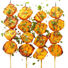 Poster - Tasty Sweet Potato Skewers Isolated On WHite Backgorund