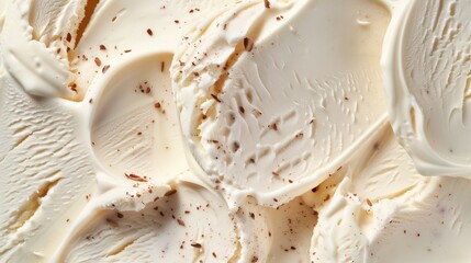 Poster - Close-up texture of vanilla ice cream with chocolate shavings