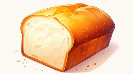 Wall Mural - 2d illustration of a bread icon designed for use on both web and mobile platforms