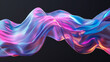 Smooth waves of colorful holographic fabric background, abstract banner. Holographic rainbow fabric poster. Bright colorful wallpaper. Digital raster bitmap. Photo style. AI artwork.