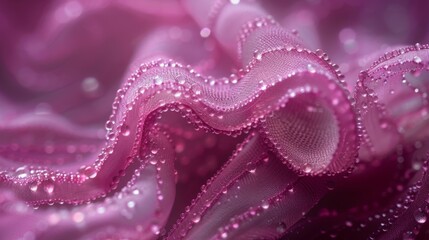 Poster - Create a textile artwork featuring delicate, intricate patterns in shades of pink and lavender, evoking a sense of femininity and