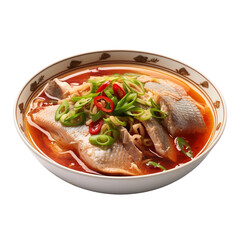 Wall Mural - Delicious Sichuan Water Boiled Fish Isolated On White Background