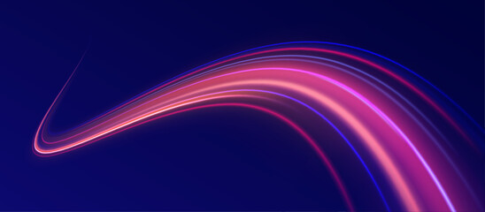 Poster - Explosion in universe. Cosmic background for event, party, carnival, celebration, anniversary or other. Lines in the shape of a comet against a dark background. Radial color spirals.	