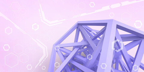 Aufkleber - Abstract background. Internet Structure Concept and Technology Innovation with Science Experiments. Purple, Science, Science, Energy, banner, website, 3d rendering