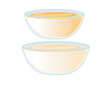 Fototapeta Konie - Glass bowl with dough vector illustration isolated on white background
