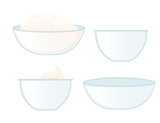Fototapeta Konie - Set of glass bowl for bakery vector illustration isolated on white background