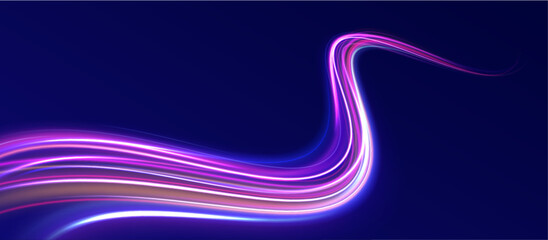 Fototapete - Sport car is made of polygons, lines and connected dots. Speed connection vector background. Vector swirl trail effect. Abstract vector fire circles, sparkling swirls and energy light spiral frames. 