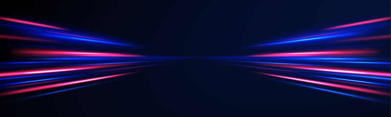 Wall Mural - speed of light concept background. panoramic high speed technology concept, light abstract backgroun