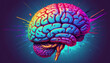 Illustration of the brain, for education, training or mental health promotion
