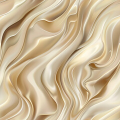 Poster - A gold and white fabric with a wave pattern