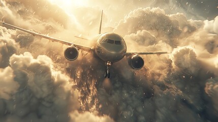 Poster - Design an aerial depiction of airport de-icing facilities, with trucks spraying anti-icing fluid onto aircraft wings and fuselages during winter