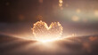 A shiny heart-shaped gemstone on a brown bokeh background. symbol eternal love.