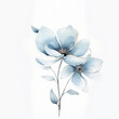 Abstract minimalistic watercolor flower, isolated on white background. Generative AI.