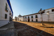 Rural street and Palace of the Counts of Valdeparaiso in Almagro. Ciudad Real. Spain. Europe.