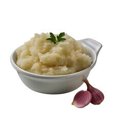 Wall Mural - Tasty Mashed Potatoes Isolated On WHite Backgorund