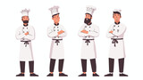 Fototapeta Londyn - Bundle of chefs cooks professional restaurant staff