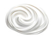 White cream smear mockup top view isolated on transparent background.  Swatch fluid smudge concealer, smear hand cream.