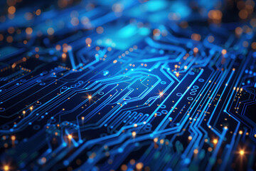 Poster - Digital transformation and system engineering. Hi-Tech futuristic background. Created with Generative AI technology.