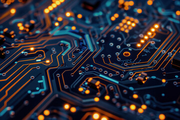 Poster - Digital transformation and system engineering. Hi-Tech futuristic background. Created with Generative AI technology.