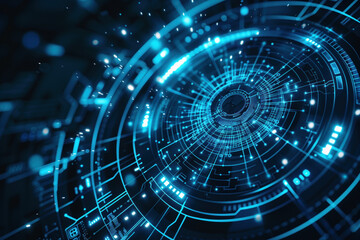 Poster - Digital transformation and system engineering. Hi-Tech futuristic background. Created with Generative AI technology.